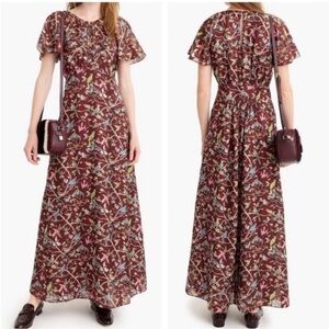Point Sur J. Crew Bird Menagerie Maxi Dress 8